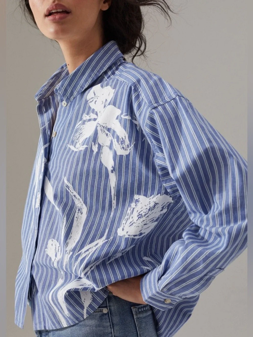 Anthropologie Maeve Alaina Swing Button-Down Shirt - Picture 1 of 9